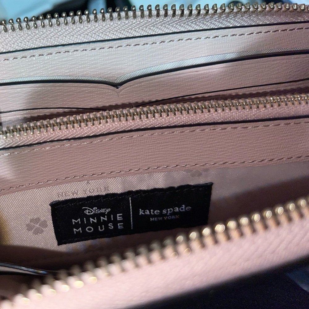 Kate Spade ♠️ x Disney Minnie Mouse Continental Wallet in Pink and Black NWT - Picture 5 of 7